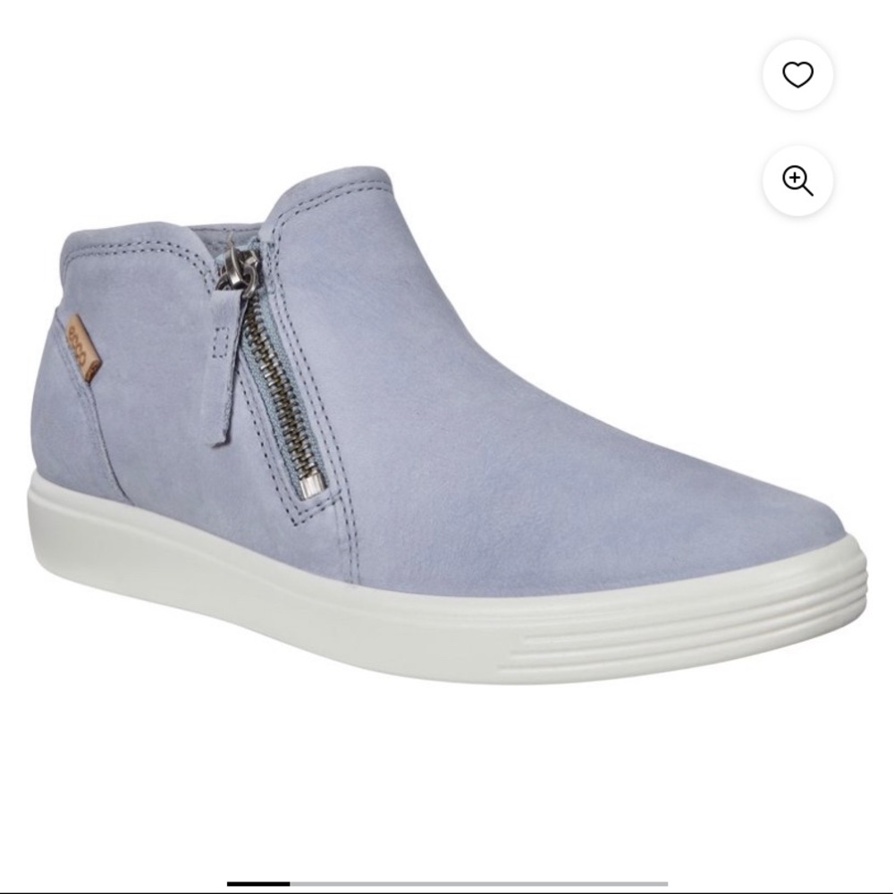 Ecco Women's Soft 7 Low Cut Zip Bootie Sneakers dusty blue size 9-9.5